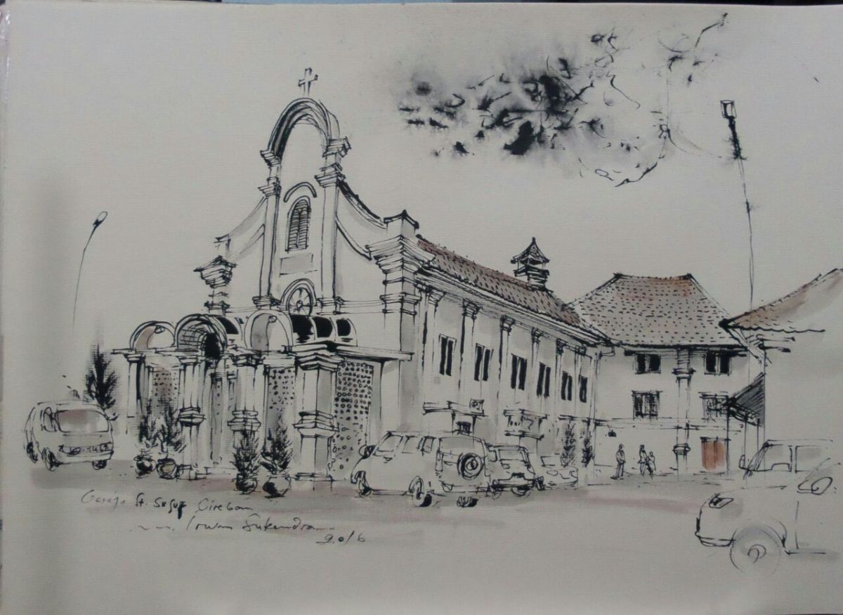 Sketsa Gereja St Yusuf Cirebon Irwanlifesketching